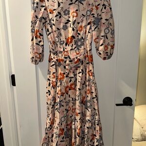 Kate Spade Multicolor Floral Long Sleeve Dress